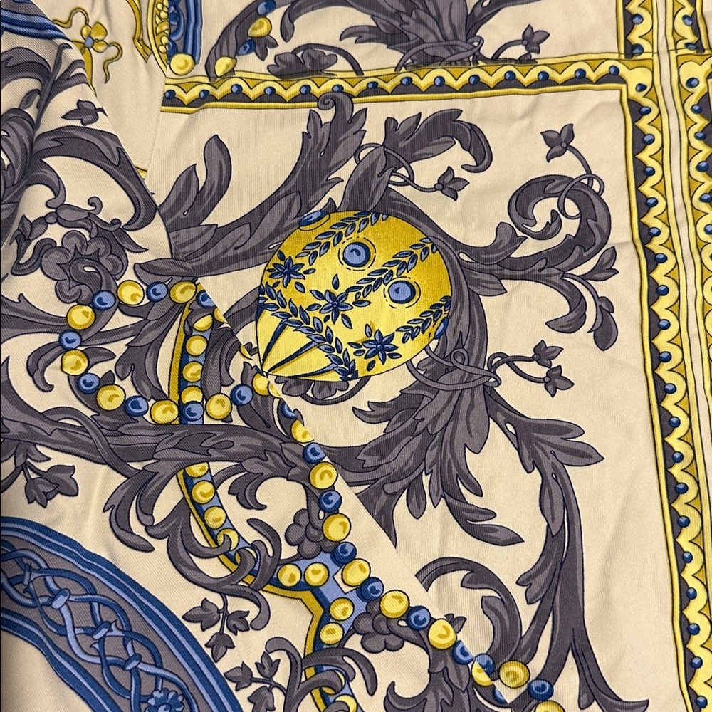 J. Mclaughlin Yellow And Blue Patterned Blouse - image 2